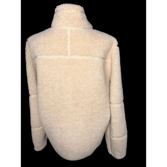 L.L. Bean Sherpa Fleece Full-Zip Jacket Womens Med-Reg Cream Warm OUTDOORS - Picture 4 of 7